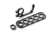 UK-X1 Alu Rear Bulkhead - Left + Ride Height Adjusters X-RAY