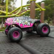 UK-1/10 GORGON 4X2 MEGA 550 Brushed Monster Truck RTR with Battery & Charger, PURPLE ARRMA