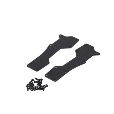 UK-Front Carbon Arm Stiffener Set (D8T/E8T Evo3) HB RACING