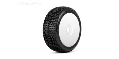 UK-"Dirt Slinger" 1/8 buggy tyres mounted with white wheels REVO (2) (choice of hardness) JETKOPOWER