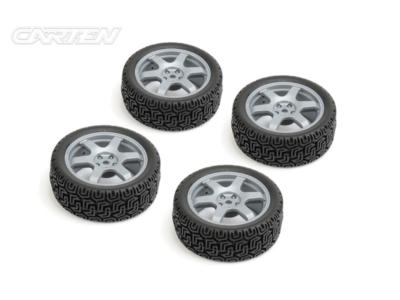 UK-TC Rally Tires+Wheels 6 Spoke Grey ET (4) CARTEN
