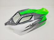 UK-VS2 body painted white/gun metal/fluorescent green for Hobao VS2 HOBAO RACING