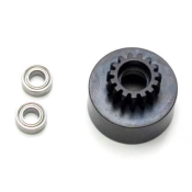 UK-1/8th Clutch Bell (hardened steel, Mod 1, 15t, w/bearings) TEKNO-RC