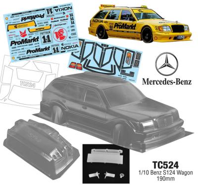 UK-1/10 Carrosserie Mercedes S124 WAGON PROMARKT 190mm (UNPAINTED) TEAM C