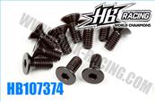 UK-FLAT HEAD SCREW M2.5x6mm (HEX SOCKET/10pcs) HB RACING