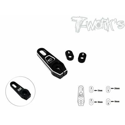 UK-Adjustable 7075-T6 Alum. Clamping 23T / Servo Horn +5mm T-WORK'S