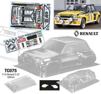 UK-1/10 Bodyshell Renault 5 GT turbo 190mm (unpainted) TEAM C