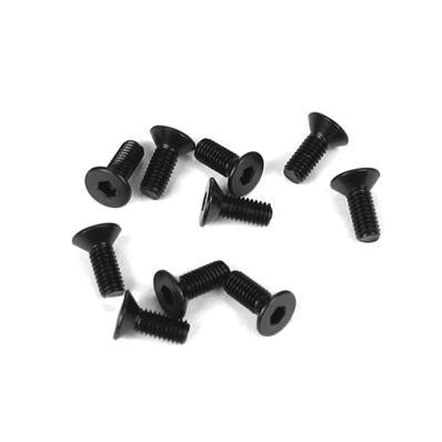 UK-M3x8mm Flat Head Screws (black, 10pcs) TEKNO-RC