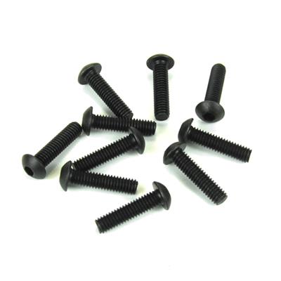 UK-M4x16mm Button Head Screws (black, 10pcs) TEKNO-RC