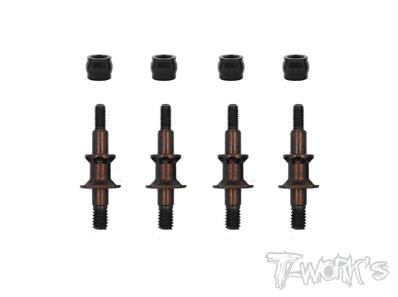 UK-Spring Steel Shock Standoffs With POM Shock Cap Bushings ( For TEKNO EB/NB/NT/SCT ) 4pcs. T-WORK'S