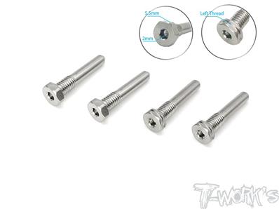UK-64 Titanium Screw Type Shock Pin Set ( For HB D819RS/819/817/E819/817 /RC8 B4.1) LT 2pcs. RT 2pcs. T-WORK'S