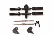 UK-Carbon Fibre Pro Steering Plates and Screws-D +50mm TurnbucklesPR RACING
