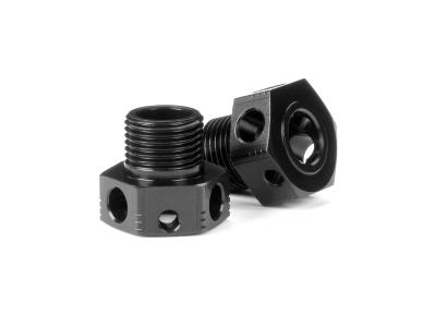UK-Alu wheel axle offset +3mm lightweight black coated (2) X-RAY