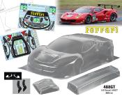 UK-Bodie 1/8e FERRARI 488GT with wing unpainted TEAM-C