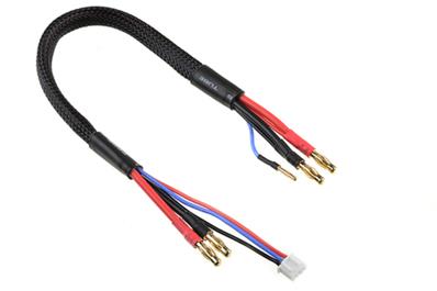 UK-Charge/Balance Lead - 4mm Bullit Connector 2S - Charger 2S XH Connector - 2mm Bullit Connector - 14 AWG ULTRA V+ Silicone Wire - 30cm - 1 pc CORALLY