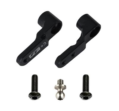 UK-Steering Bellcrank, +3mm, black aluminum TEAM-ASSOCIATED