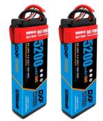 UK-PACK 2x Lipo Batterie 2S 7.4V 5200mAh 50C Blue cordon DEAN DXF-POWER