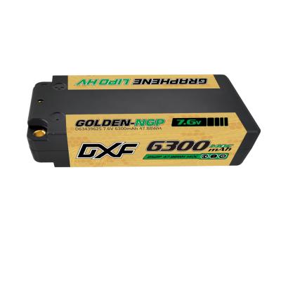 UK-Lipo Batterie 2S 7.6V 6300mAh 140C Gold-NGP 5mm with DEAN cable DXF