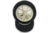 UK-Tyres "CUBOID"  1/10 loisir ARR. sur jantes blanches FASTRAX