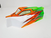 UK-BODYWORK EB48 2.0 WHITE/FLUO ORANGE/FLUO GREEN PAINTED FOR EBB48 2.0 - 2.1 TEKNO-RC