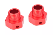 UK-Wheel hex adapter wide RTR red aluminium (2) SPARK XB6 CORALLY