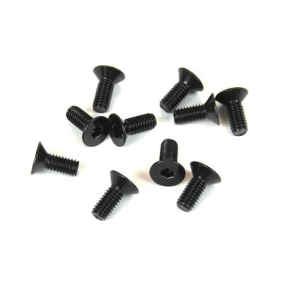UK-M4x12mm Flat Head Screws (black, 10pcs) TEKNO-RC