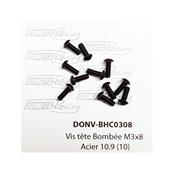UK-Button Head Screws M3x8 Steel 10.9 (10) DONUTS RACING