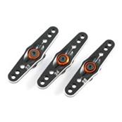 UK-25T BLACK ALUMINIUM DBL SERVO HORN (SAVOX/FUTABA) FASTRAX