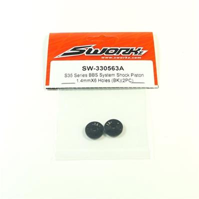 UK-BBS System Shock Piston 1.4mmX6 Holes (BK) (2PC) SWORKZ