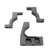 UK-CNC Split Cntr Diff Mount (diff mounts only, 7075, gun metal ano, EB/ET/SCT) TEKNO-RC