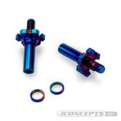 UK-Adjustable RC10B7 | RC10B7D Titanium Front Axle Burnt Blue JCONCEPTS