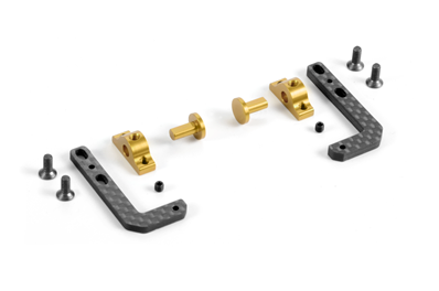 UK-T4 Graphite + Brass Fully Adjustable Battery Holder X-RAY