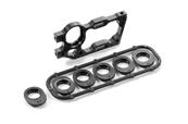 UK-X1 Alu Rear Motor Bulkhead - Right + Ride Height Adjusters X-RAY