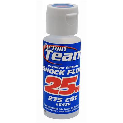 UK-FT Silicone Shock Fluid, 2oz, 25wt (275 CST), 2oz. TEAM-ASSOCIATED