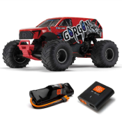 UK-1/10 GORGON 4X2 MEGA 550 Brushed Monster Truck RTR with Battery & Charger, Red ARRMA