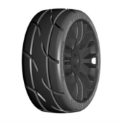 UK-1:8 GT – T03 REVO – XB2 ExtraSoft – Mounted on New 20 Spoked FLEX Black Wheel – 1 Pair GRP