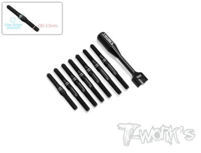 UK-Titanium Black Coating Turnbuckle Set ( For Team Associated RC10 B74.2 / RC10 B74.2D /RC10 B74.2D ED ) T-WORKS