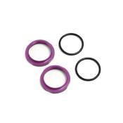UK-Shock Adjustment Nuts (short, aluminum, PURPLE ano, 2pcs) TEKNO RC
