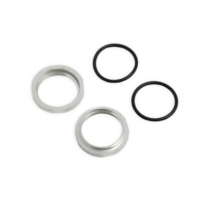 UK-Shock Adjustment Nuts (short, aluminum, CLEAR ano, 2pcs) TEKNO RC
