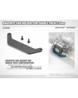 UK-Graphite fan holder for saddle pack alternative 2.5mm X-RAY