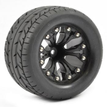 UK-1:10 MT EAGLE MOUNTED 6-SPOKE BLACK BEARING (PR) FASTRAX