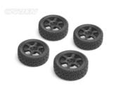 UK-TC Rally Tires+Wheels 6 Spoke Black ET -0mm (4PCS) CARTEN