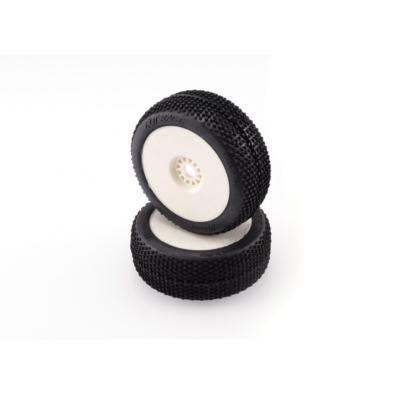 UK-Tyres TT 1/8 "MIAMI" RAIN Glued on white rims (2) HOTRACE TYRES