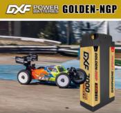 UK-Lipo Batterie 2S 7.6V SHORTY 7000mAh 140C Gold-NGP 5mm with DEAN cable DXF