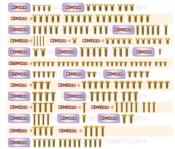 UK-Gold Plated Steel Screw Set 187pcs. ( For Sparko F8 ) T-WORK'S