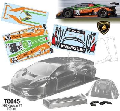 UK-1/10 Bodyshell Huracan GT ORANGE1 190mm (non peinte) TEAM C