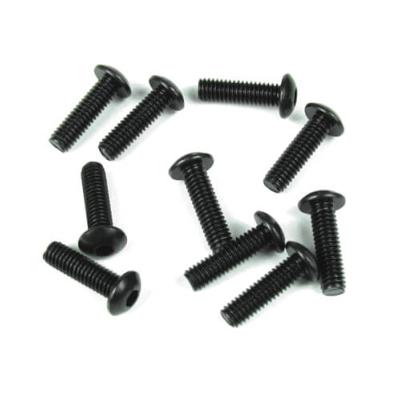 UK-M4x12mm Button Head Screws (black, 10pcs) TEKNO-RC